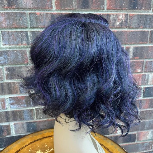 NWT Vivica fox natural baby hair Swiss lace front black/purple short